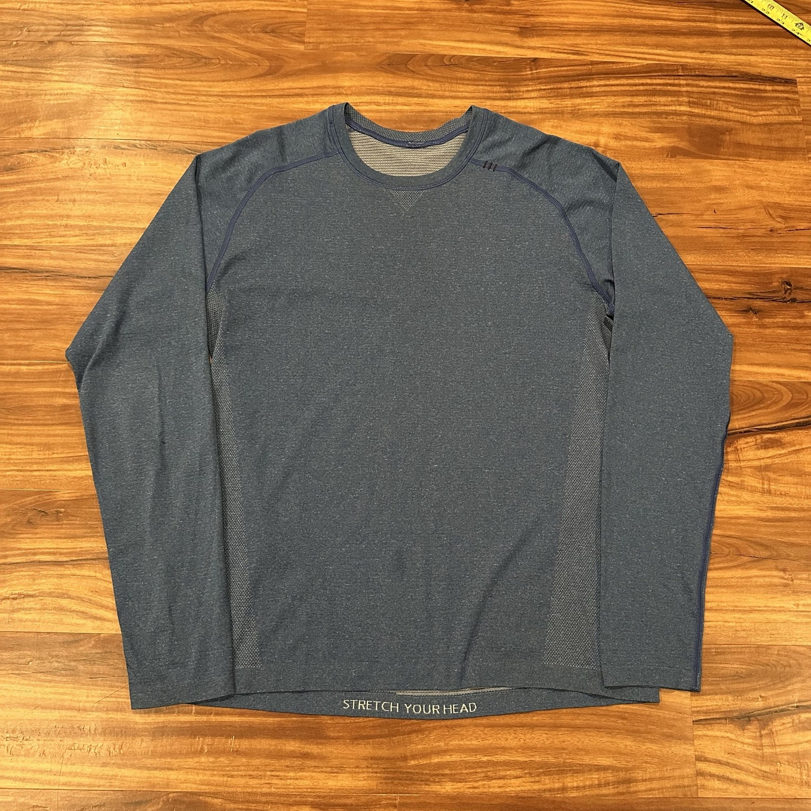 Lululemon Shirt Mens Large Blue Long Sleeve Performance Athletic Running Top