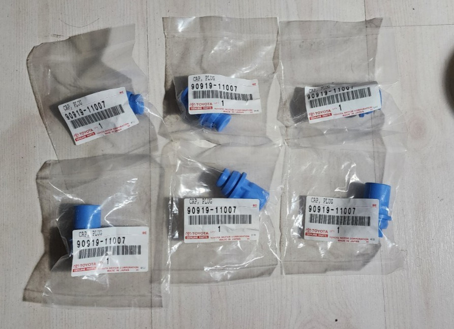 LEXUS TOYOTA OEM IGNITION COIL END CAP PLUG SET OF 6 OEM 90919-11007 9091911007