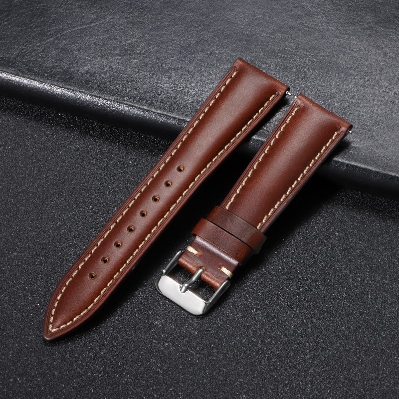 Leather Watch Band 18mm 20mm 22mm Quick Release Replacement Watch Strap