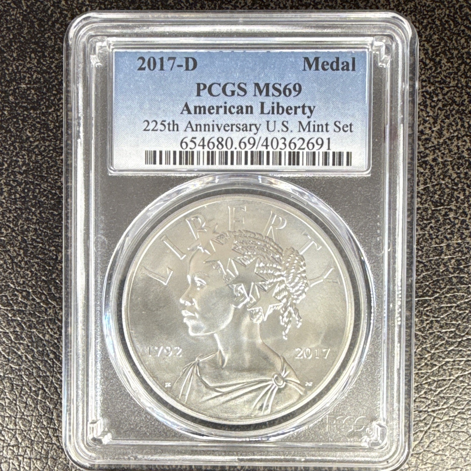 U.S. Mint 2017-D American Liberty 225th Anniversary .999 Silver Medal PCGS MS69