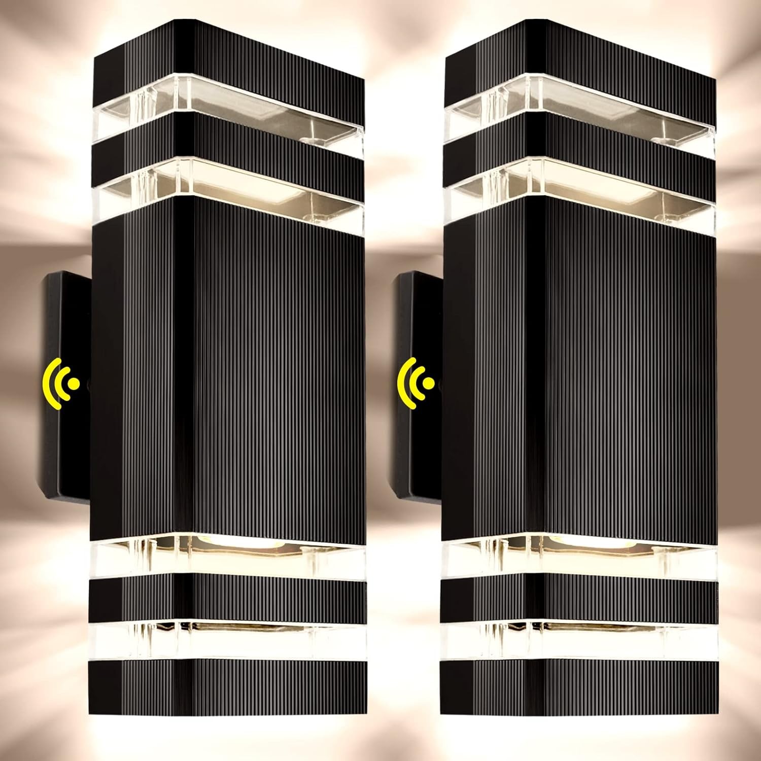 2 Pack Lights Sensor Outdoor Wall Light Fixture Up Down Porch Lights Modern US