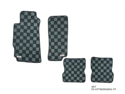 P2M for Mazda Rx-8 Race Floor Mats (Front/Rear) : Dark Grey
