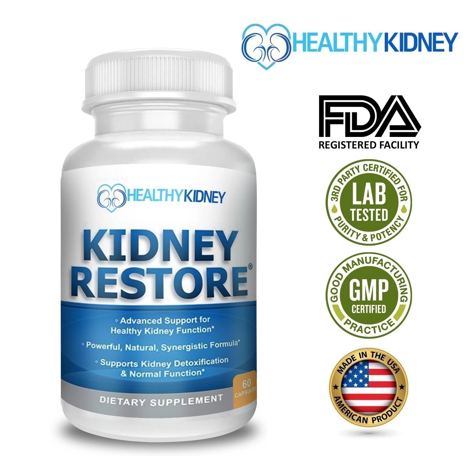 1 Pack Kidney Restore Support Detox Cleanse Complete Flush Natural Supplement US