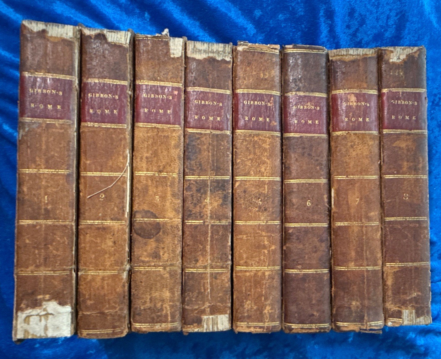 1816 DECLINE AND FALL ROMAN EMPIRE Edward Gibbon Complete 8 Vol Leather Antique