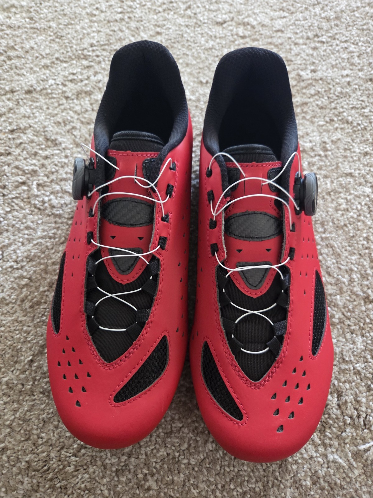 Lake CX219 Cycling Shoes Size 44.5 Red/White Carbon Sole Lake CX219 Cycling Shoes Size 44.5 Red/White Carbon Sole