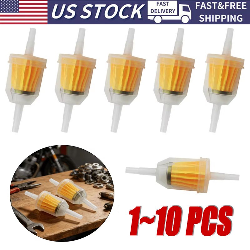 1-10Pack Motor Inline Gas Oil Fuel Filter Small Engine for 1/4\'\' 5/16\