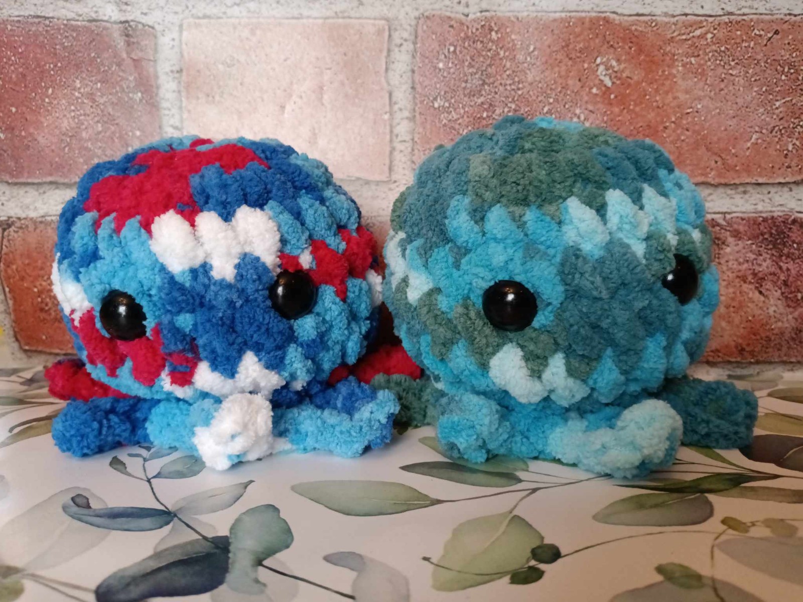 Cute Chibi Octopus Plushy - Red White and Blue