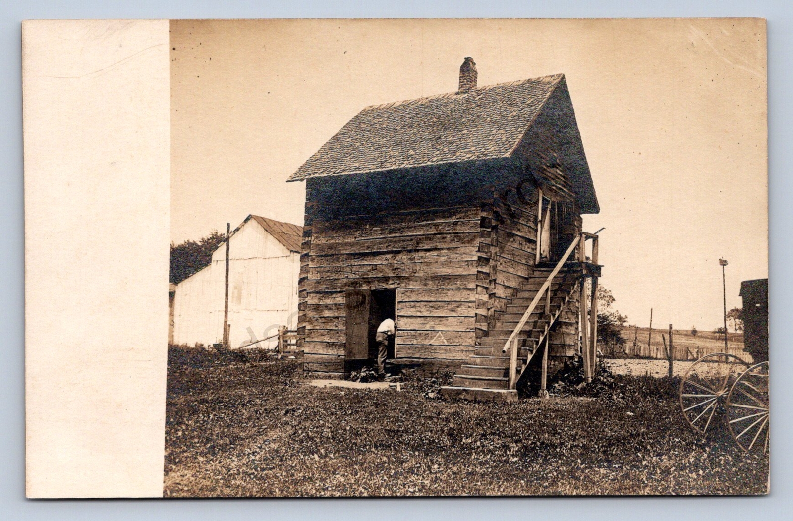K2/ Nashville Indiana RPPC Postcard c1910 Brown County Jail Log Cabin 344