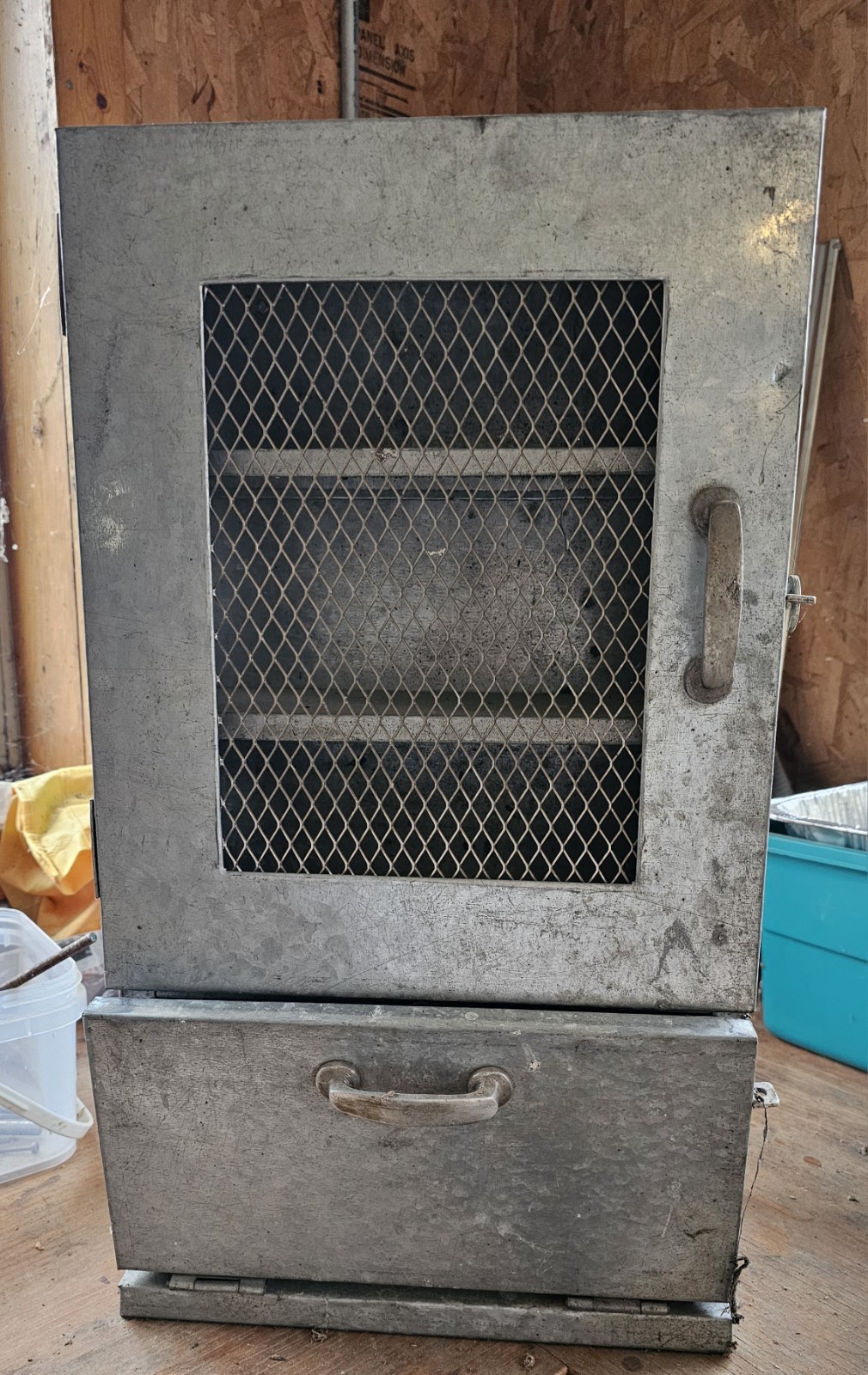 Pier 1 Imports, Gray Metal Vintage Galvanized Metal Industrial Wall Cabinet Pier 1 Imports, Gray Metal Vintage Galvanized Metal Industrial Wall Cabinet