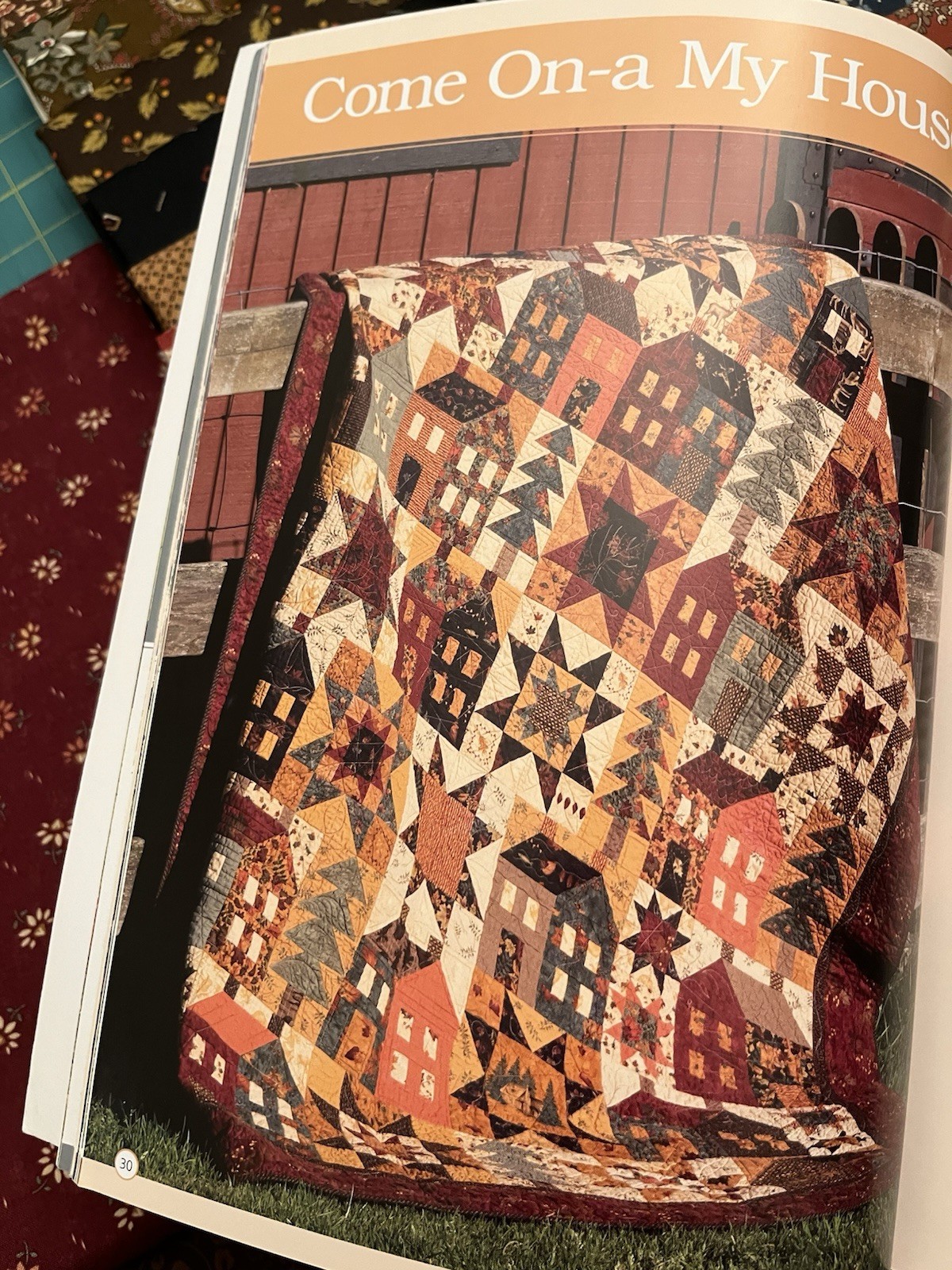Miss Rosie’s Come On-a My House quilt top kit with book, country colors 72\