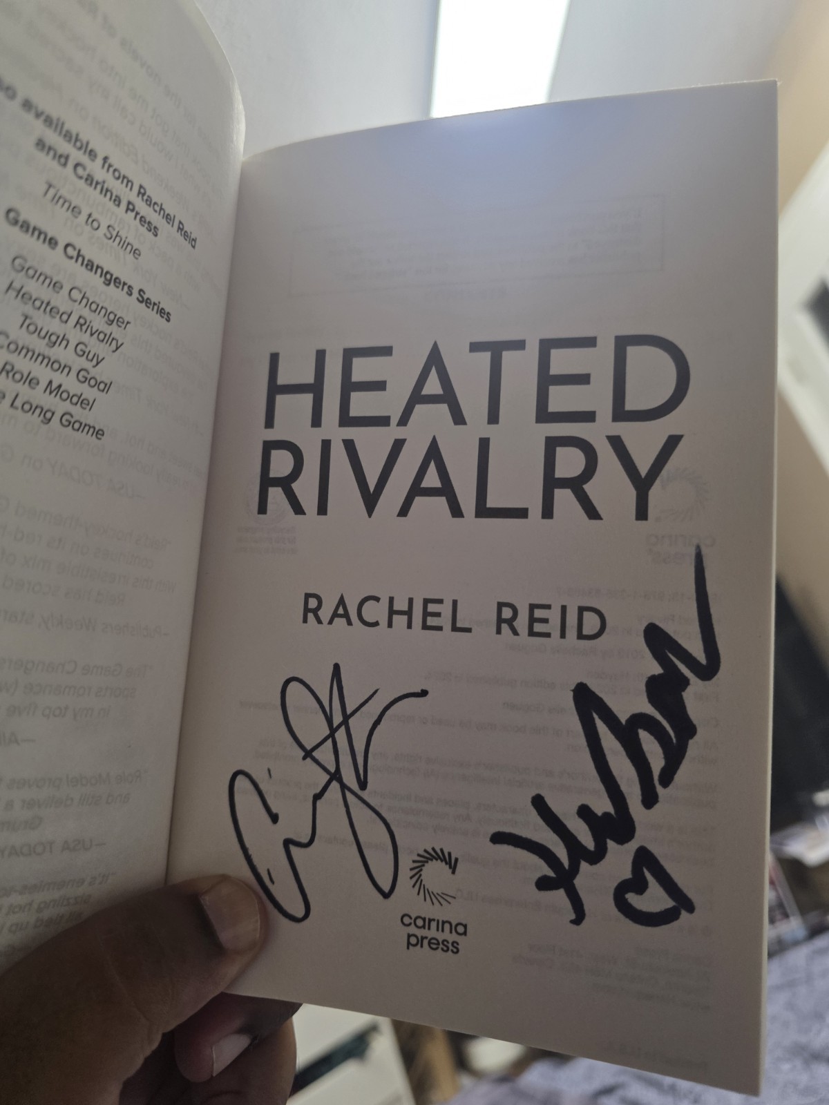 CONNOR STORRIE & HUDSON WILLIAMS DUAL SIGNED HEATED RIVALRY BOOK W/PROOF CONNOR STORRIE & HUDSON WILLIAMS DUAL SIGNED HEATED RIVALRY BOOK W/PROOF