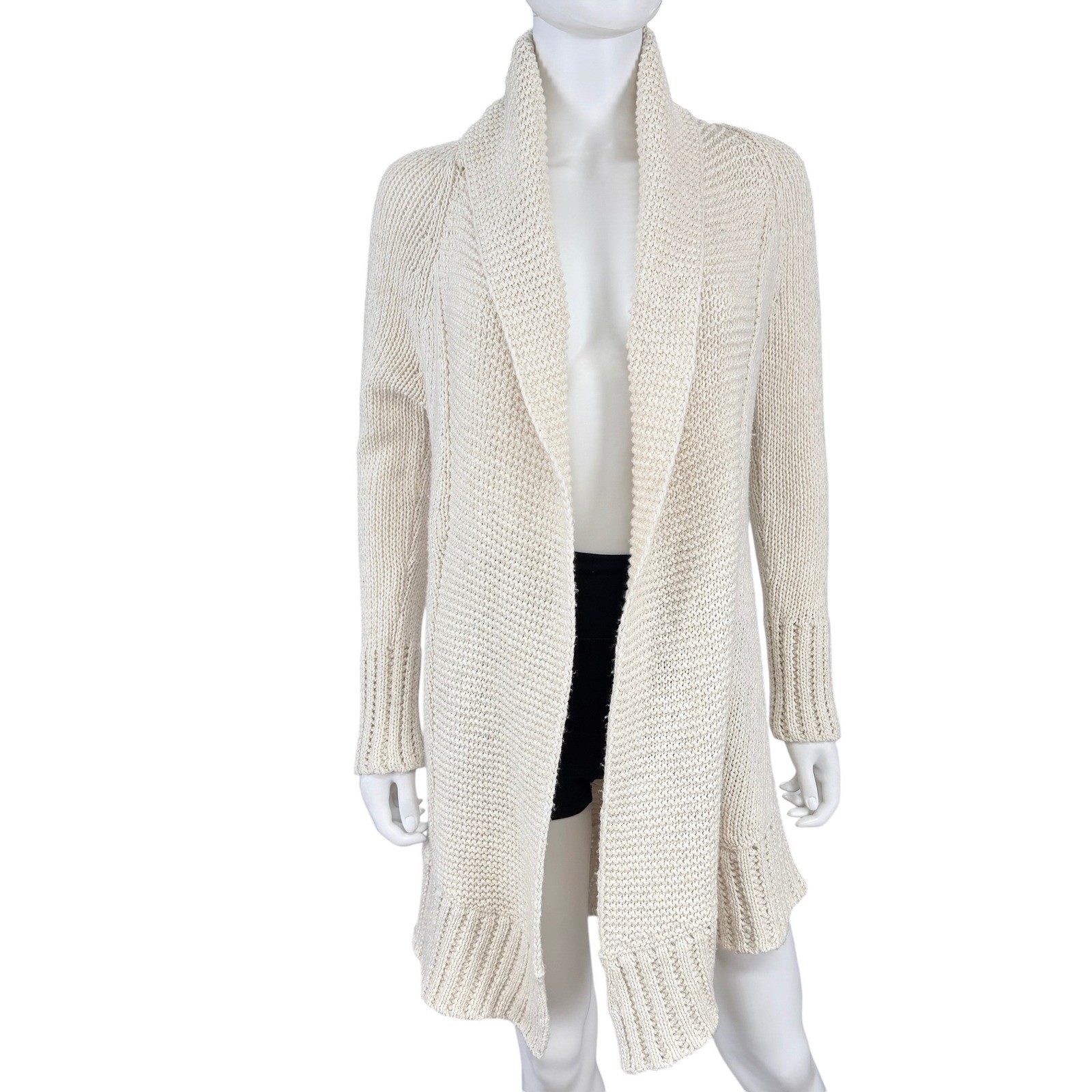 Angel of the North Anthropologie Open Knit Cardigan Sweater Shawl Collar S