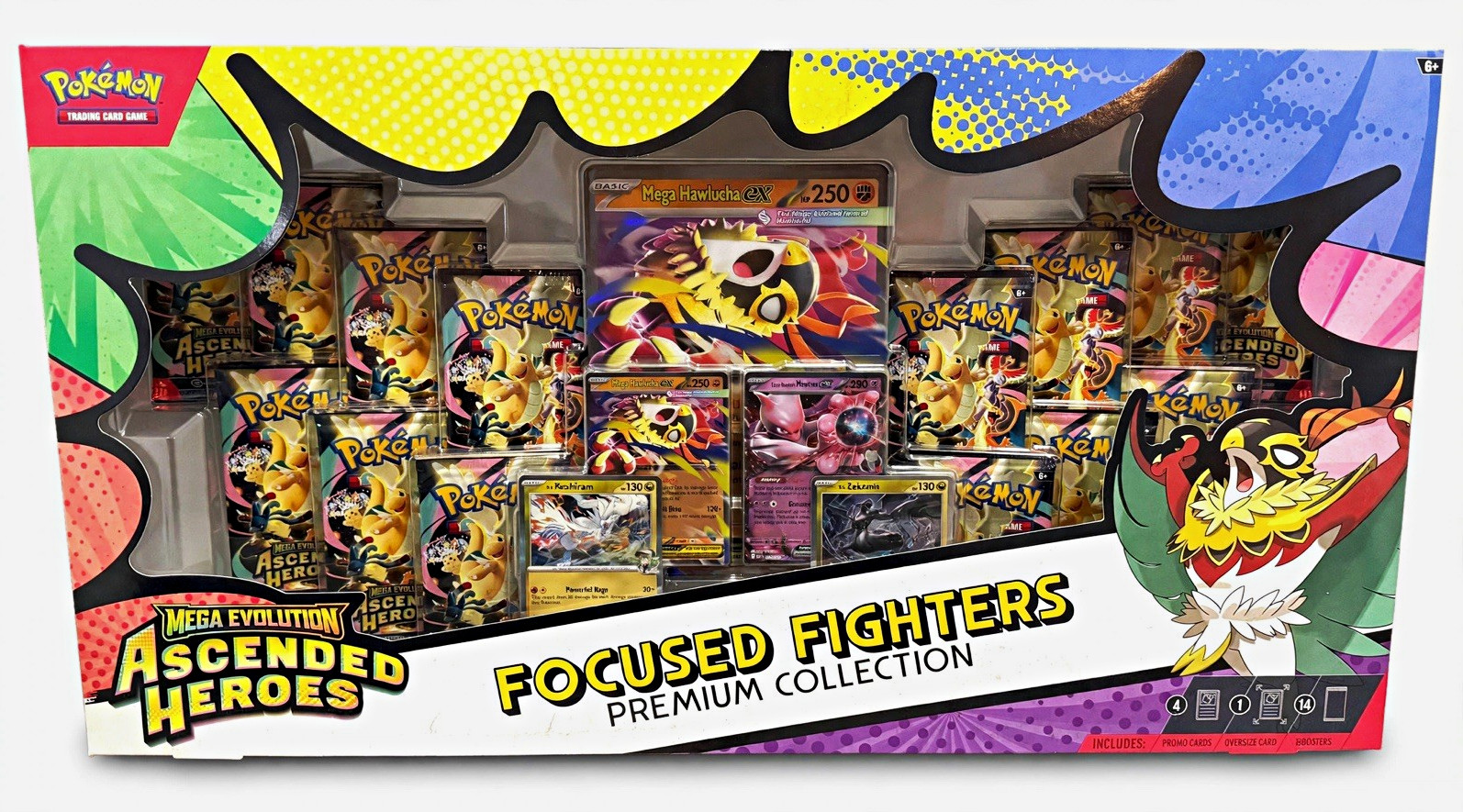 Pokemon Ascended Heroes Premium Collection Mega Hawlucha ex 14 Packs Sealed