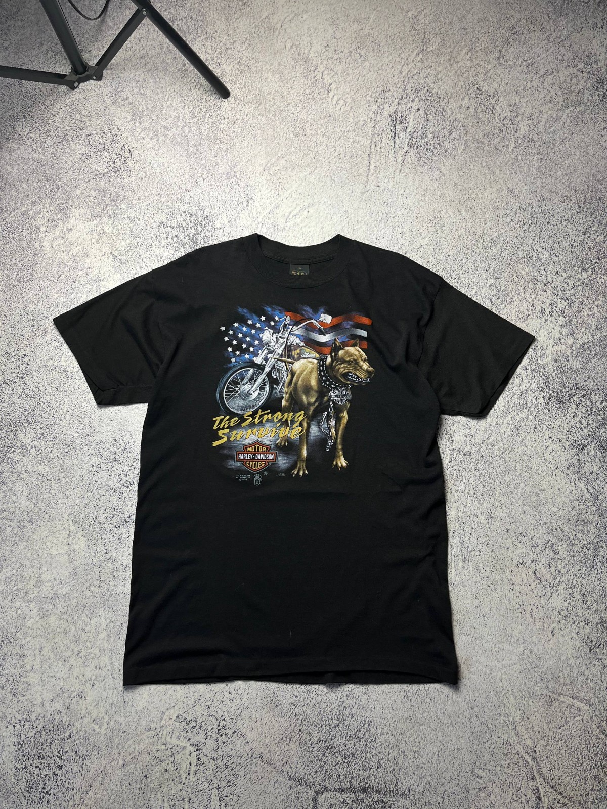 Harley Davidson the strong 1988 vintage 3d emblem t-shirt Harley Davidson the strong 1988 vintage 3d emblem t-shirt