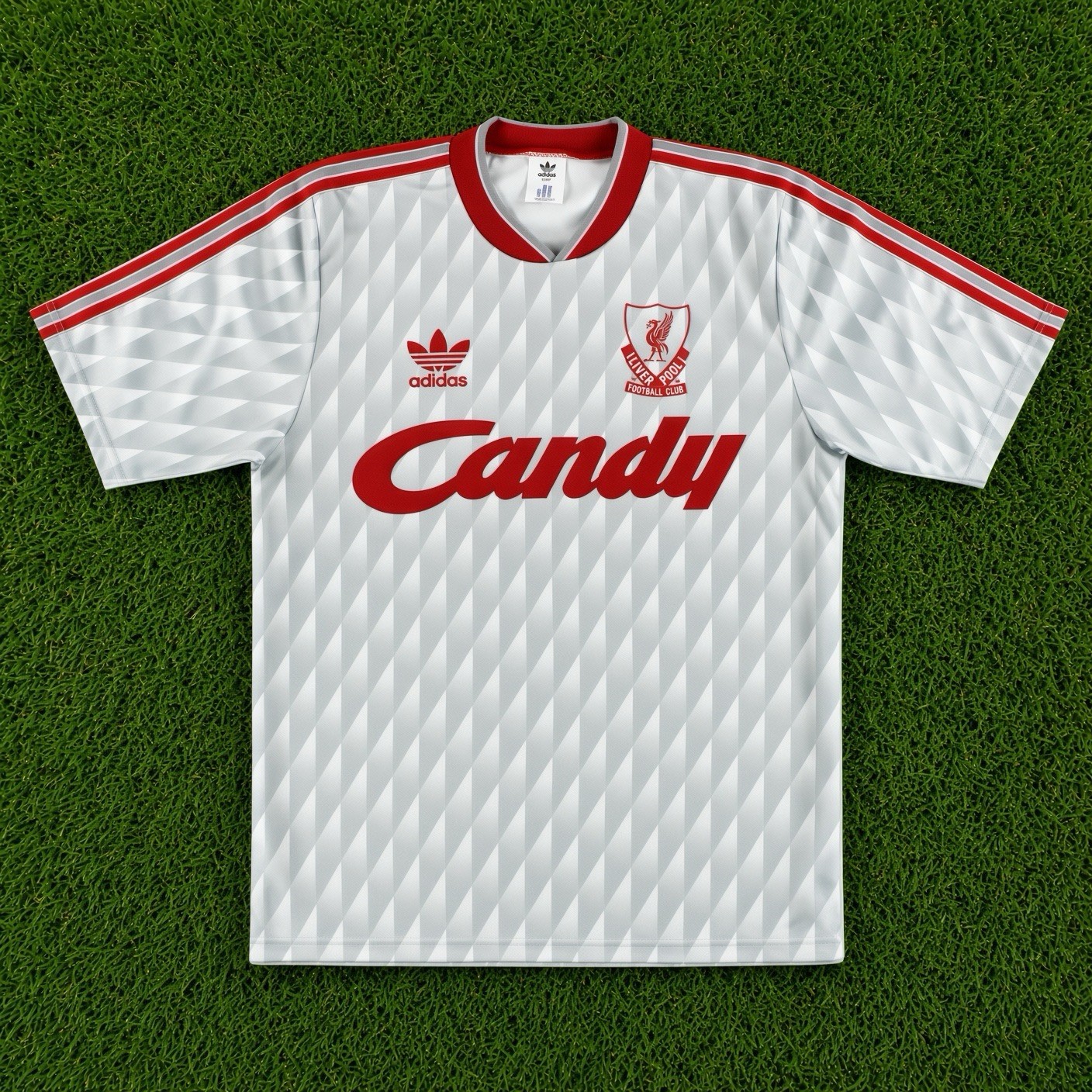 Liverpool FC 1989/91 Away Football Shirt Vintage Candy Size Large Adidas