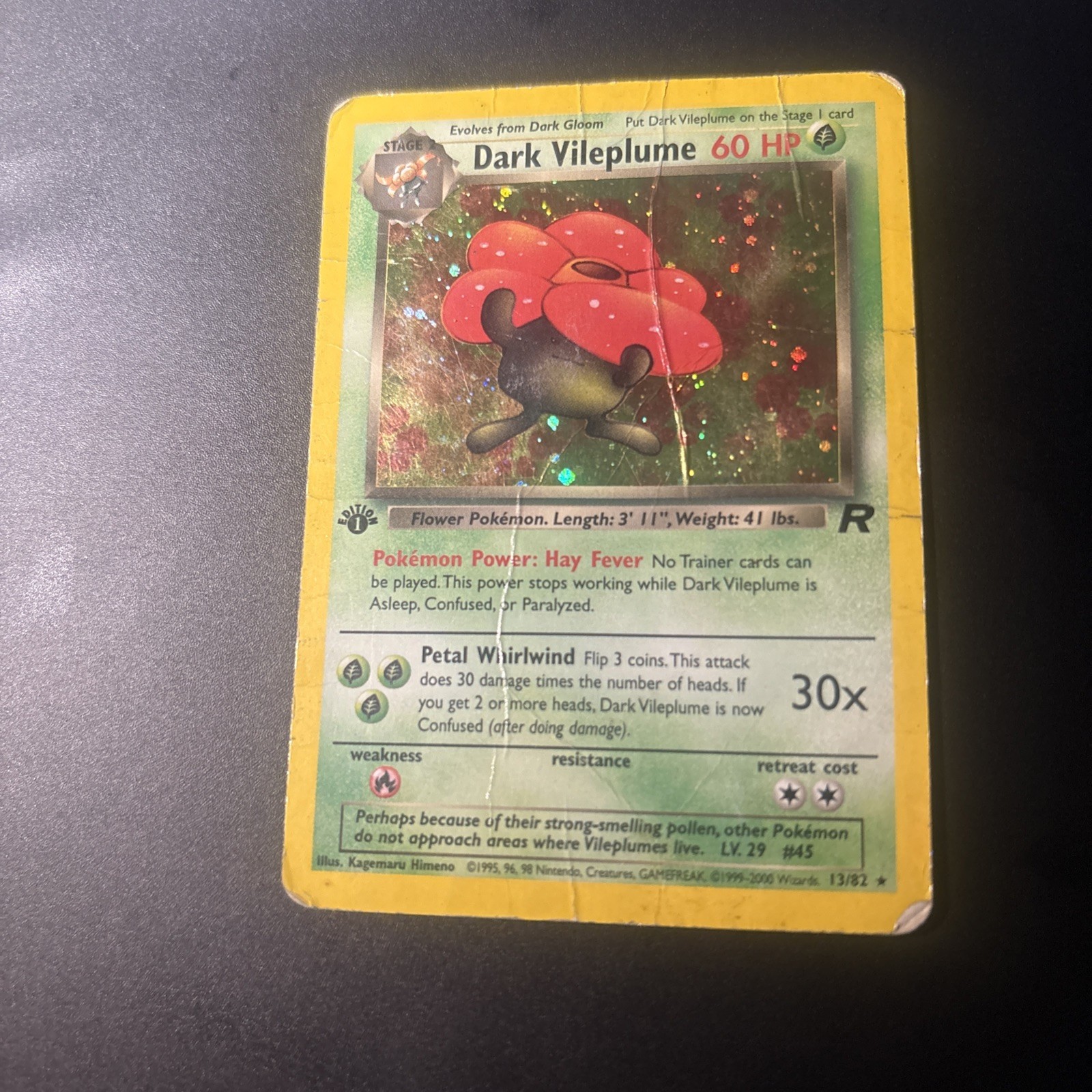 Pokémon TCG Dark Vileplume 1st Edition Holo Rare Card 13/82