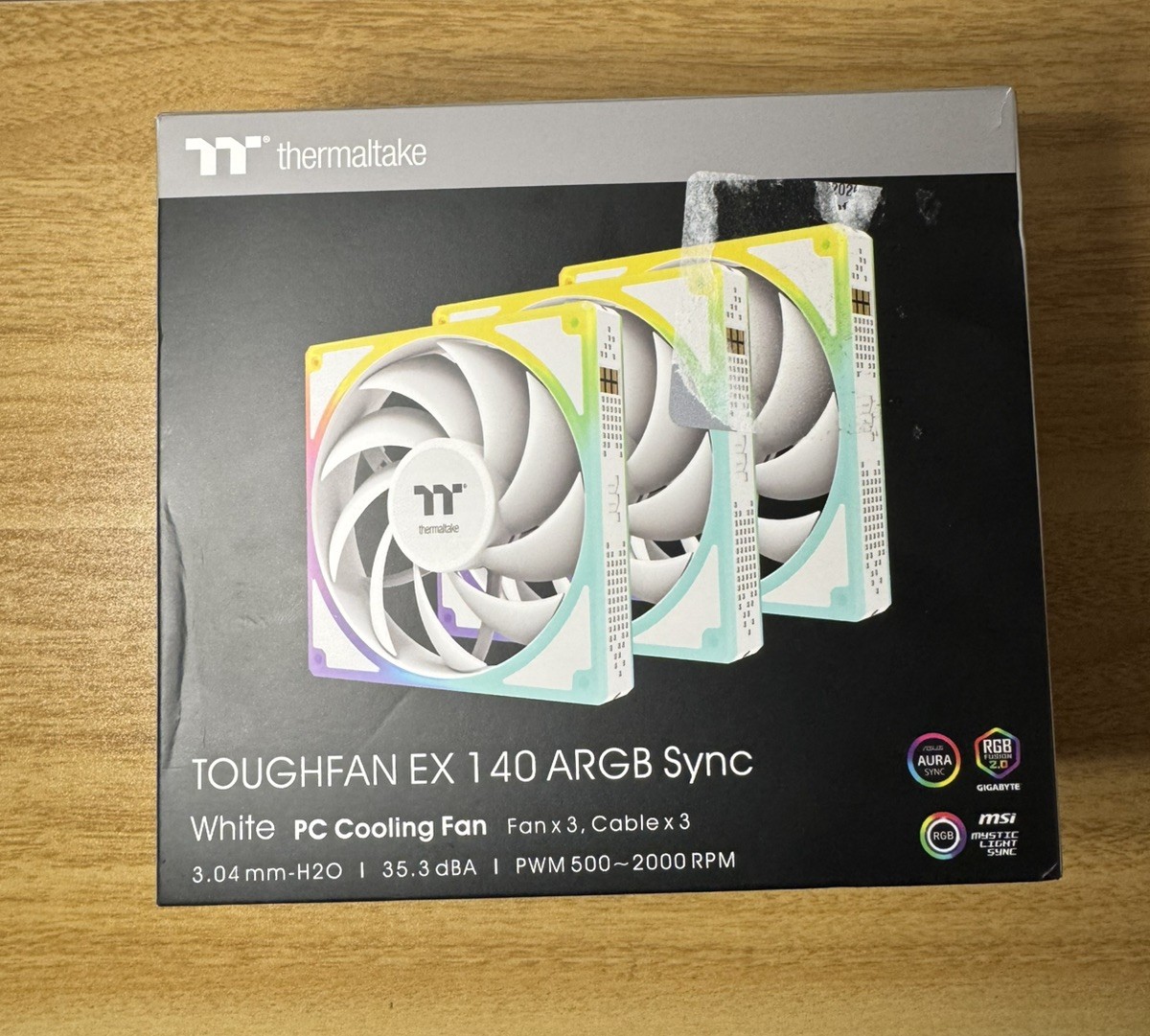 Thermaltake Toughfan EX 140 ARGB Sync, White, PC Cooling Fan, Fan x3, 140mm