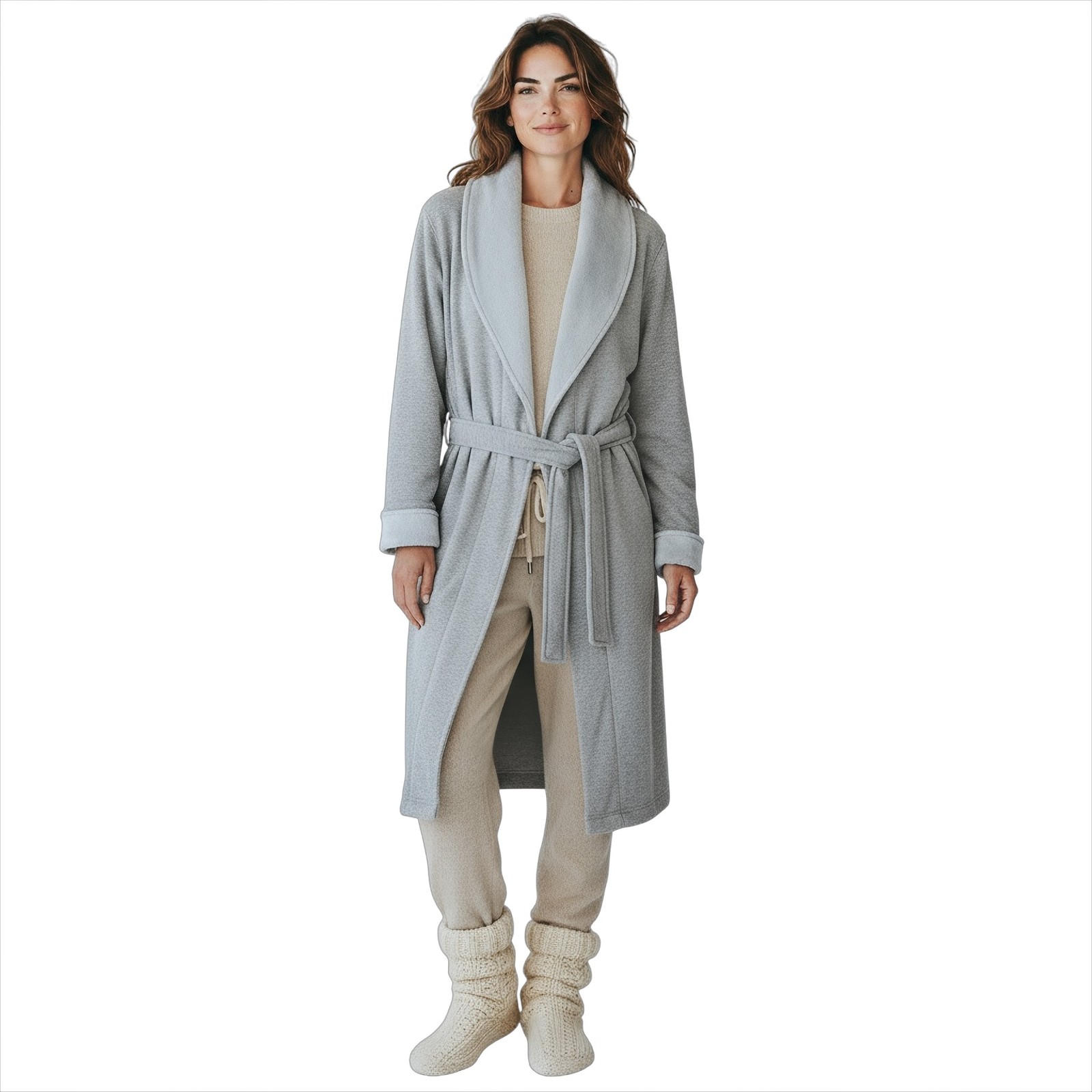 UGG DUFFIELD II SEAL HEATHER BATHROBE COLLAR WOMEN\'S ROBE SIZE XL NEW