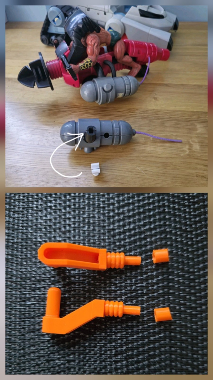Nose Diver Clips (2) + Thunderclaw Handles (2)  Reproductions Thundercats