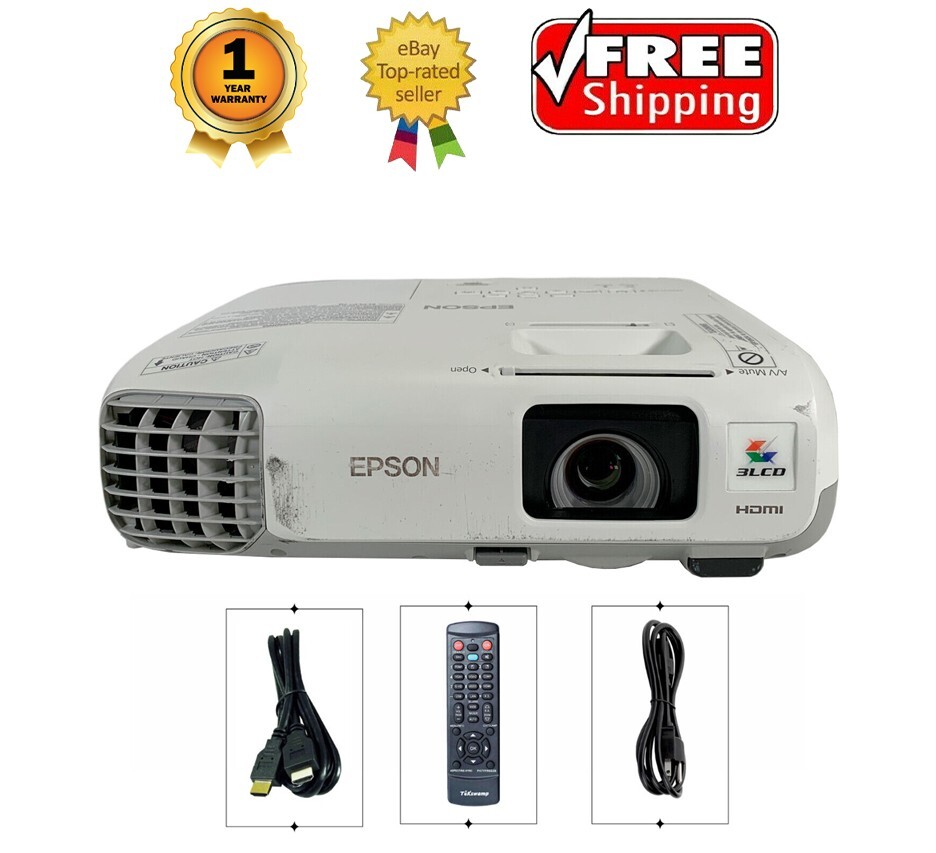 Refurbished Epson PowerLite 965 3LCD Projector 3500 ANSI Crestron HDMI w/Bundle