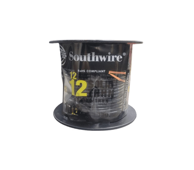 Southwire 100 ft. 12 Black Solid CU THHN Wire 11587384