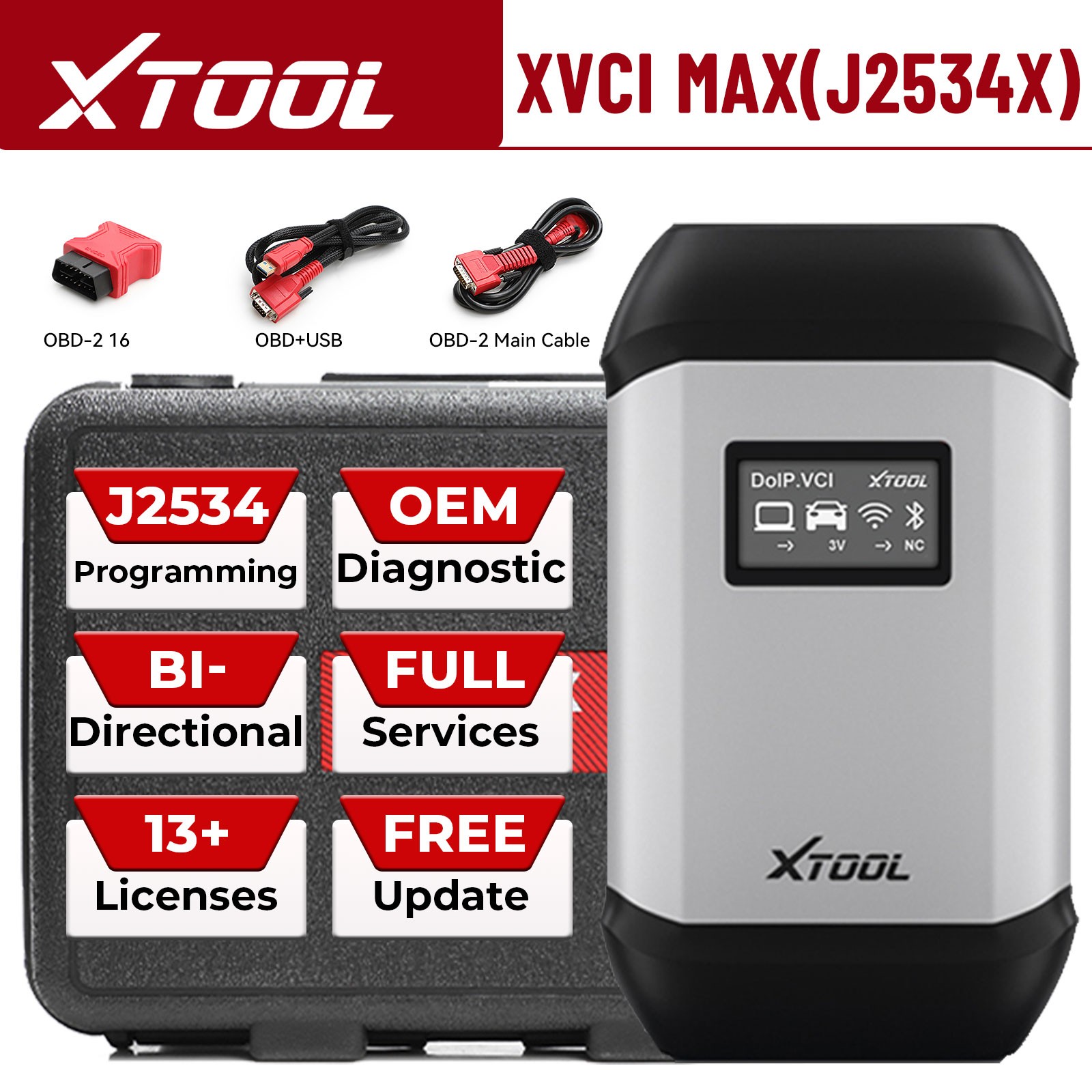 XTOOL XVCI MAX Pass-Thru J2534 Coding Programming Diagnostic Tool Code Reader