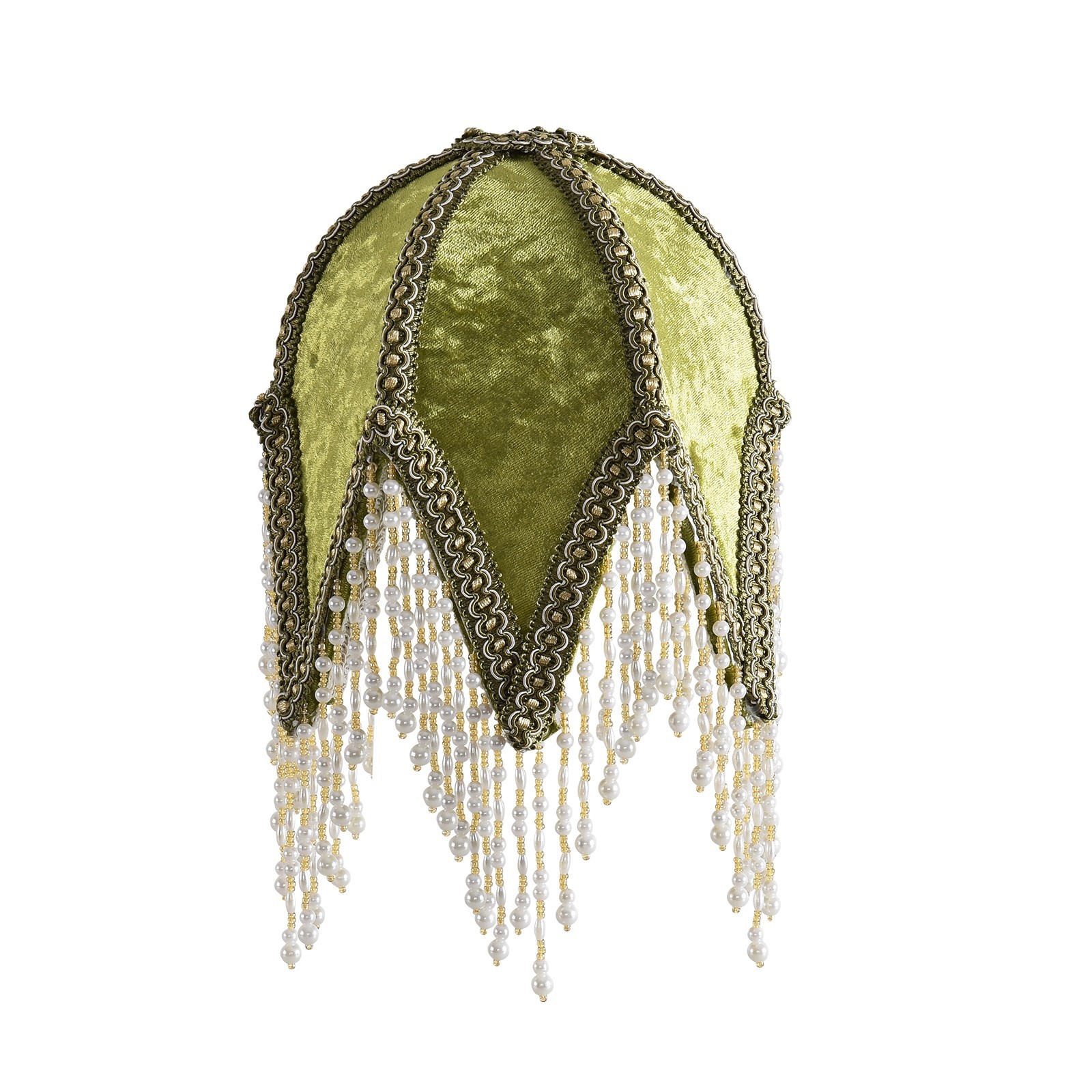 Tassel Lampshade - Retro Country Style Green Bead Tassel Lampshade