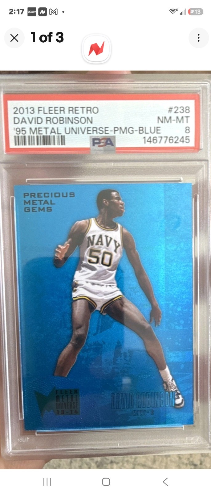 2013-14 Fleer Retro - David Robinson #238 Fleer Metal Precious Metal Gems 💥/50