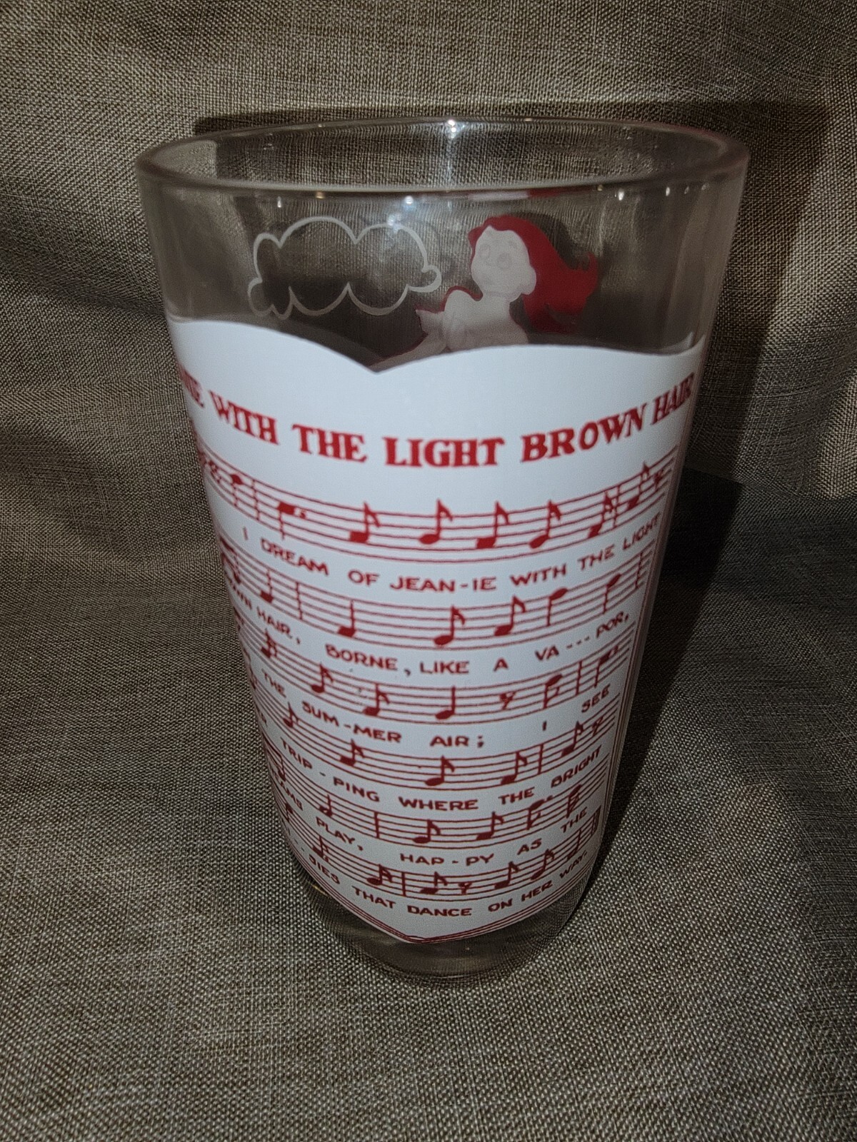 Vintage Hazel Atlas Sheet Music Drinking Glass Music Song \