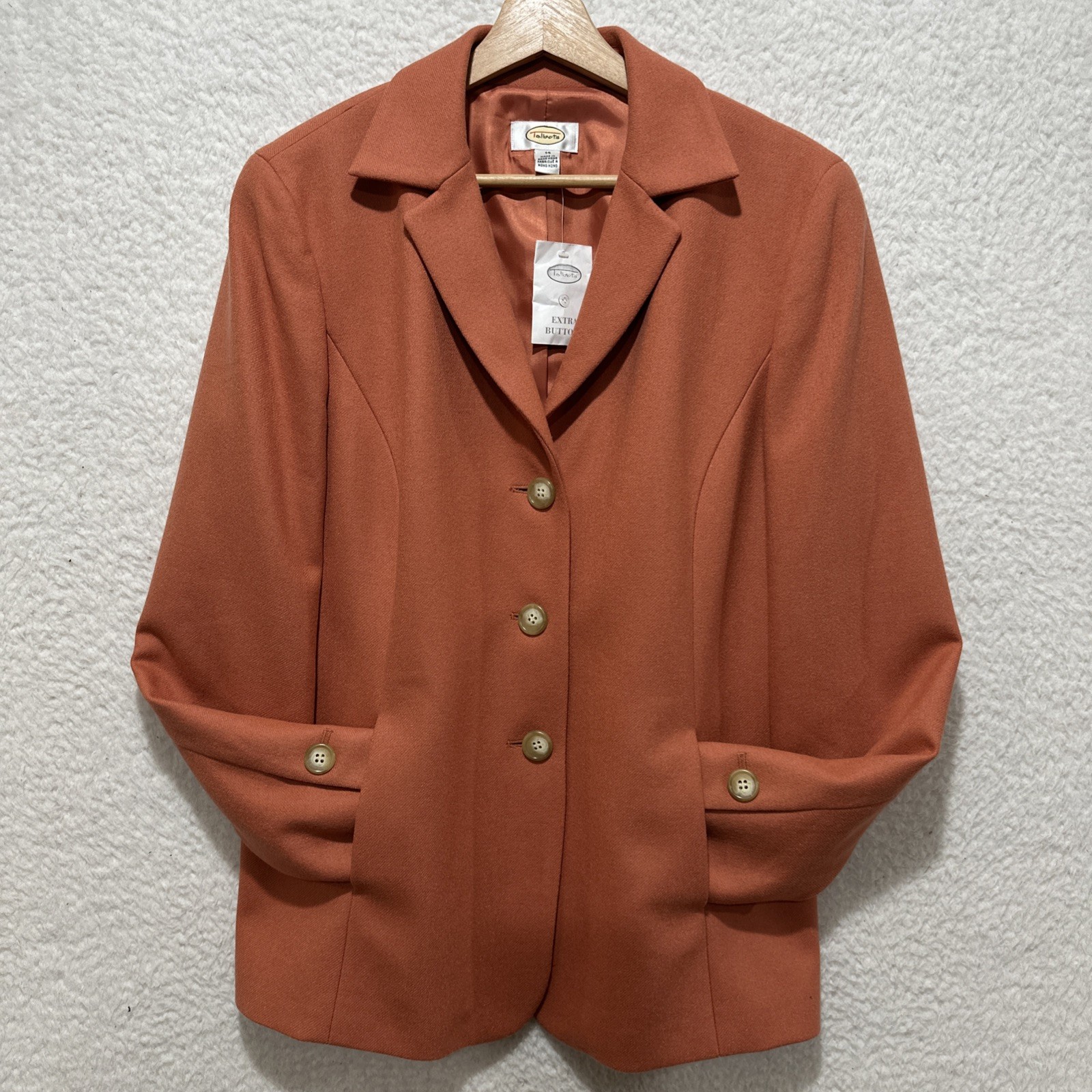 Talbots Women\'s Wool & Cashmere Blend Blazer Salmon Size 14 NWT Talbots Women\'s Wool & Cashmere Blend Blazer Salmon Size 14 NWT