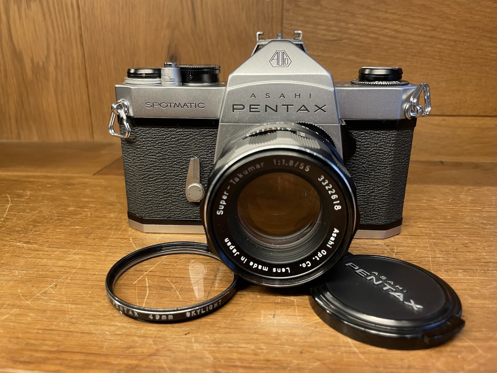 *Almost Mint* Pentax Spotmatic SP Film Camera Super Takumar 55mm F/1.8 From /JPN