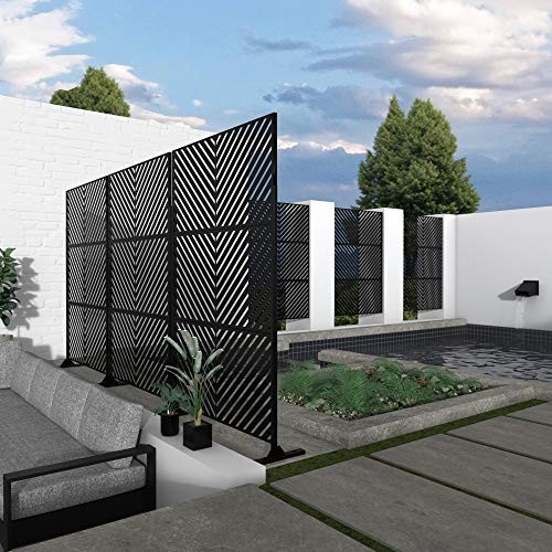 NeuType Decorative Privacy Screen Outdoor Divider with Stand, Featuring Precise