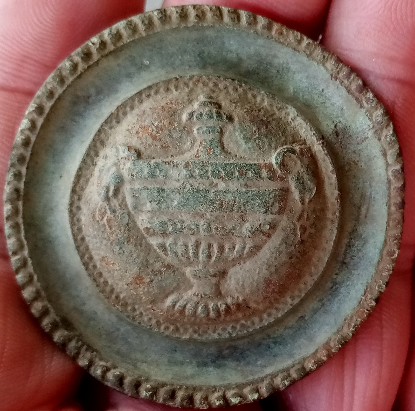 Ultra rare George Washington Mourning bridle rosette, 47mm, 1799, metal detected Ultra rare George Washington Mourning bridle rosette, 47mm, 1799, metal detected