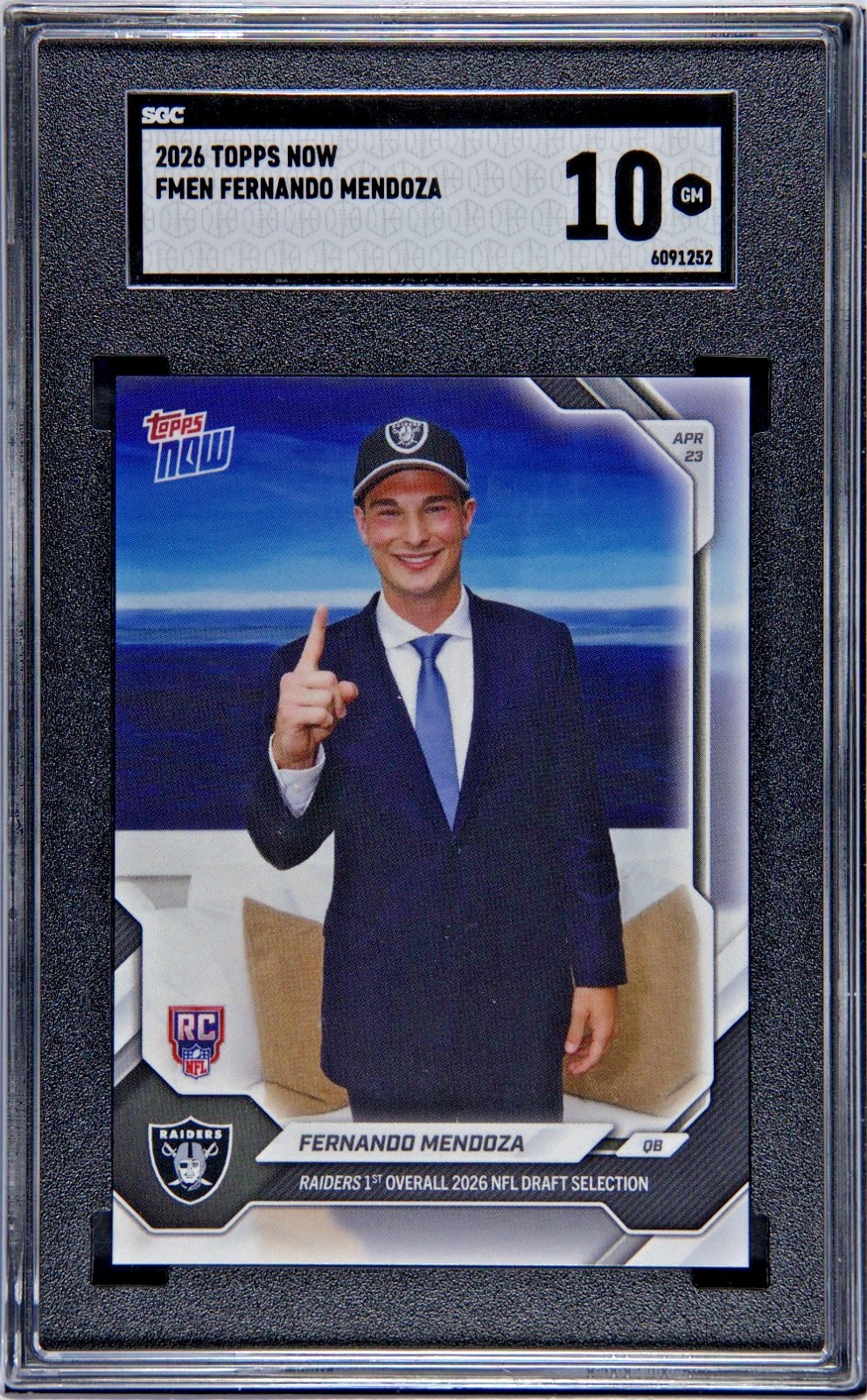 2026 Topps Now - Fernando Mendoza - FMEN - Rookie - SGC 10