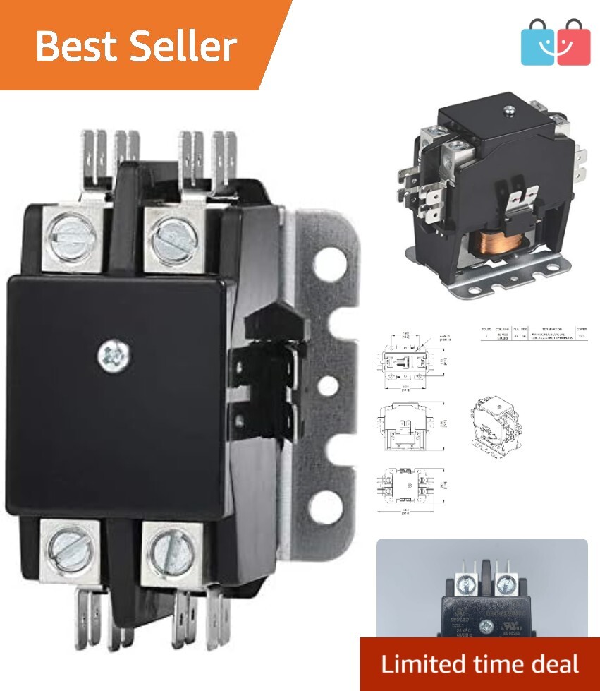 High-Performance 2 Pole 40 AMP Contactor with 24VAC Coil for HVAC Applications