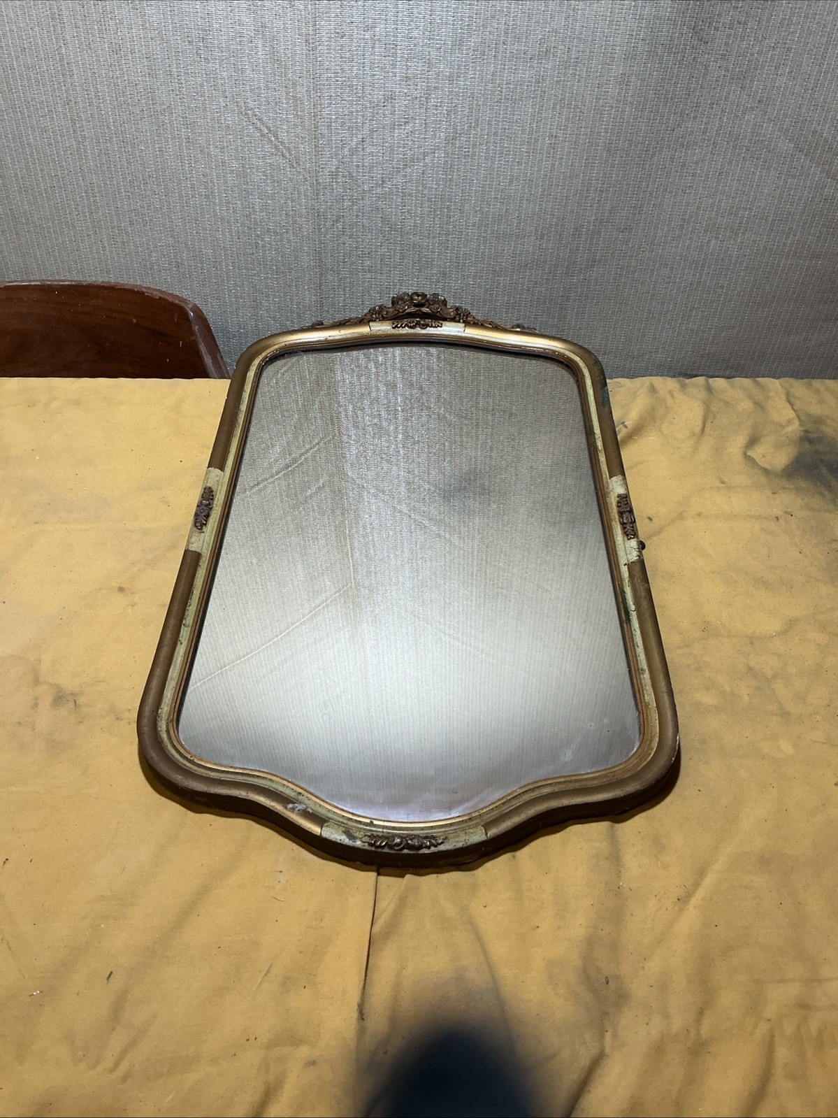 Louis XV / French Rococo Revival–style gilt wall mirror 1800s French antique 