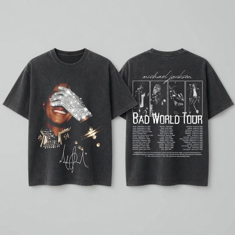 Michael Jackson Bad World Tour Vintage 90s Double Sided King Of Pop Graphic Tee