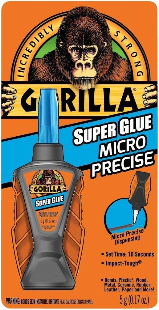 Gorilla Micro Precise Super Glue, 5 Gram, Clear, (Pack of 1)