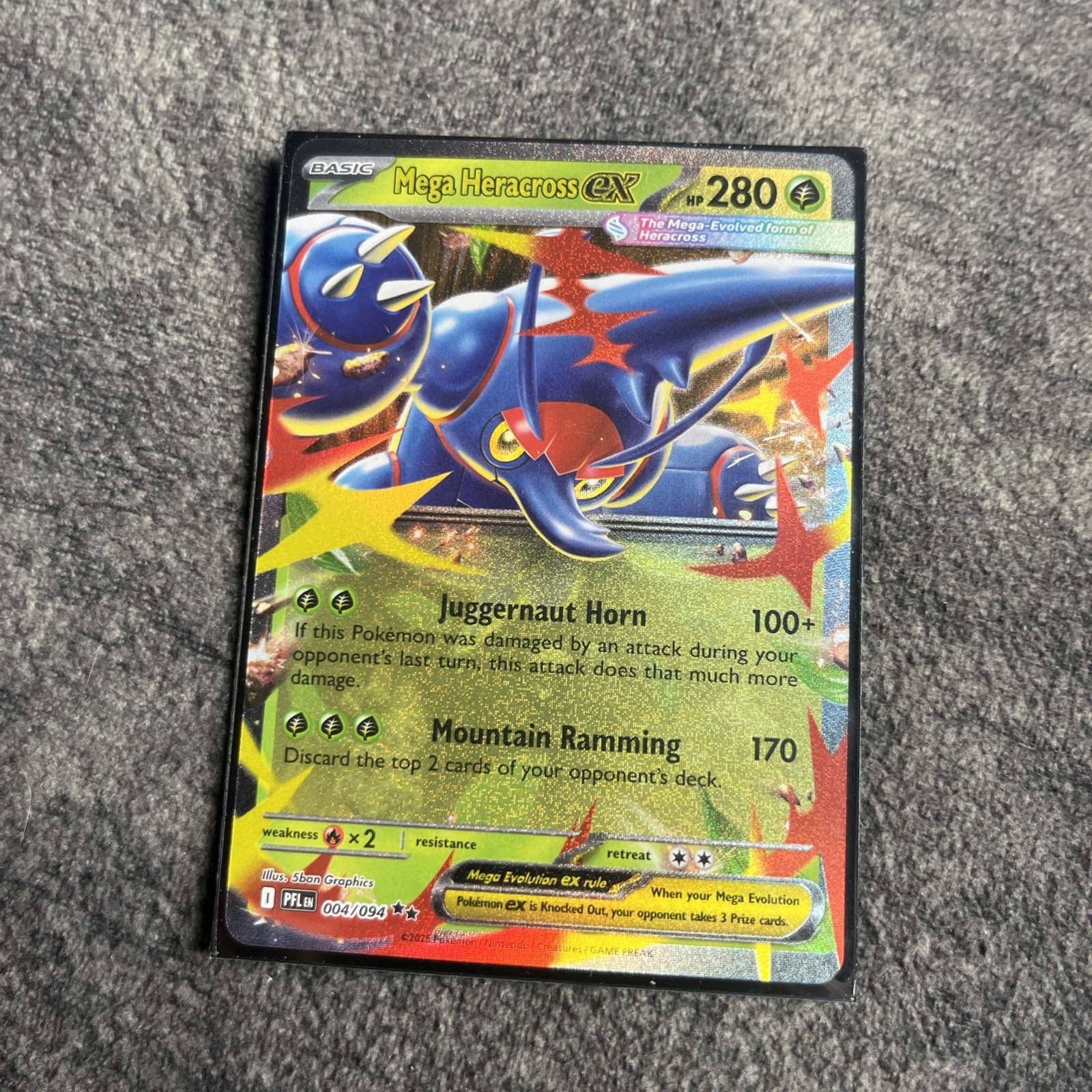 Mega Heracross ex 004/094 Double Rare Phantasmal Flames Pokemon Near Mint Mega Heracross ex 004/094 Double Rare Phantasmal Flames Pokemon Near Mint