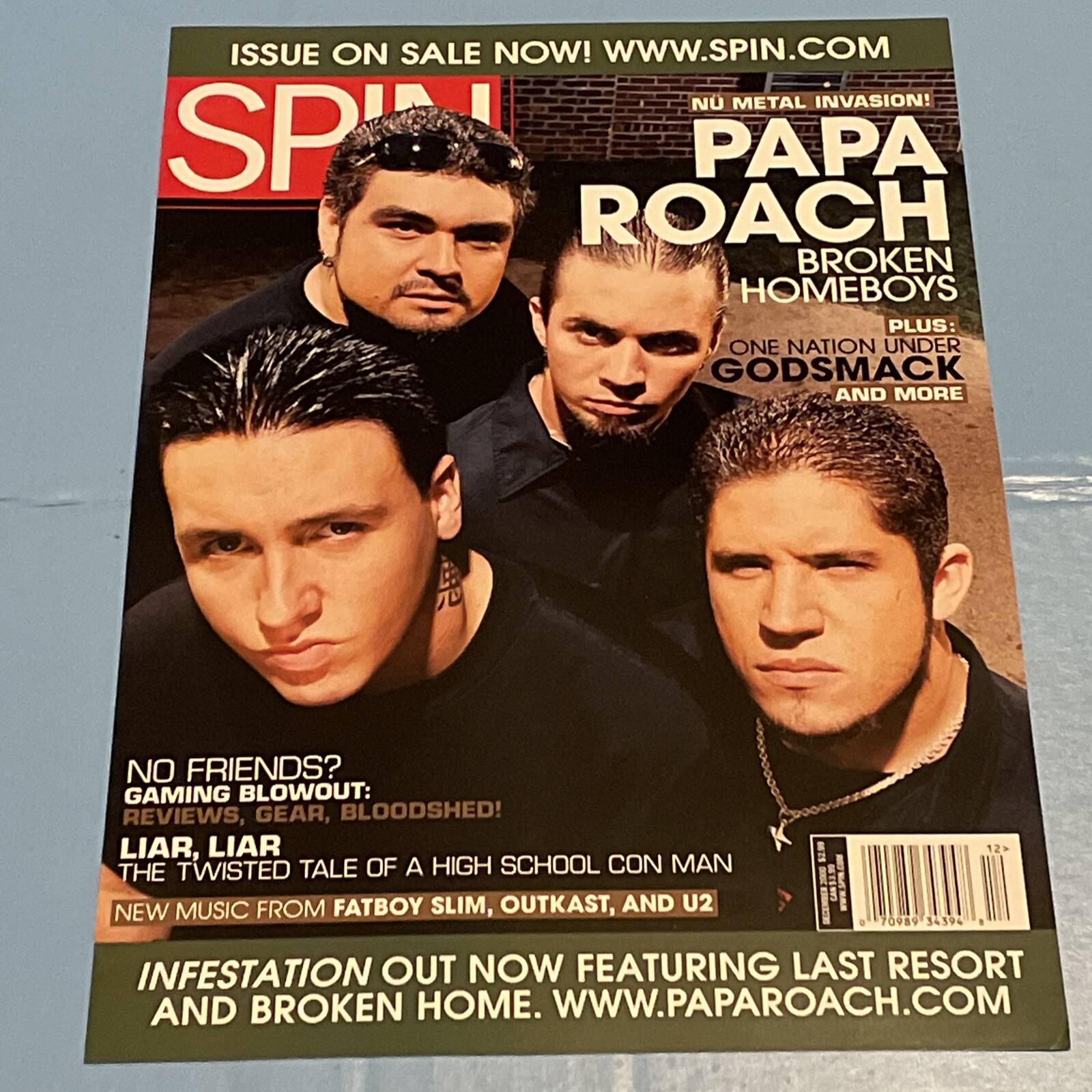 S9 PAPA ROACH Rare SPIN MAGAZINE 2000 PROMO POSTER for Infest CD USA 12 x 17