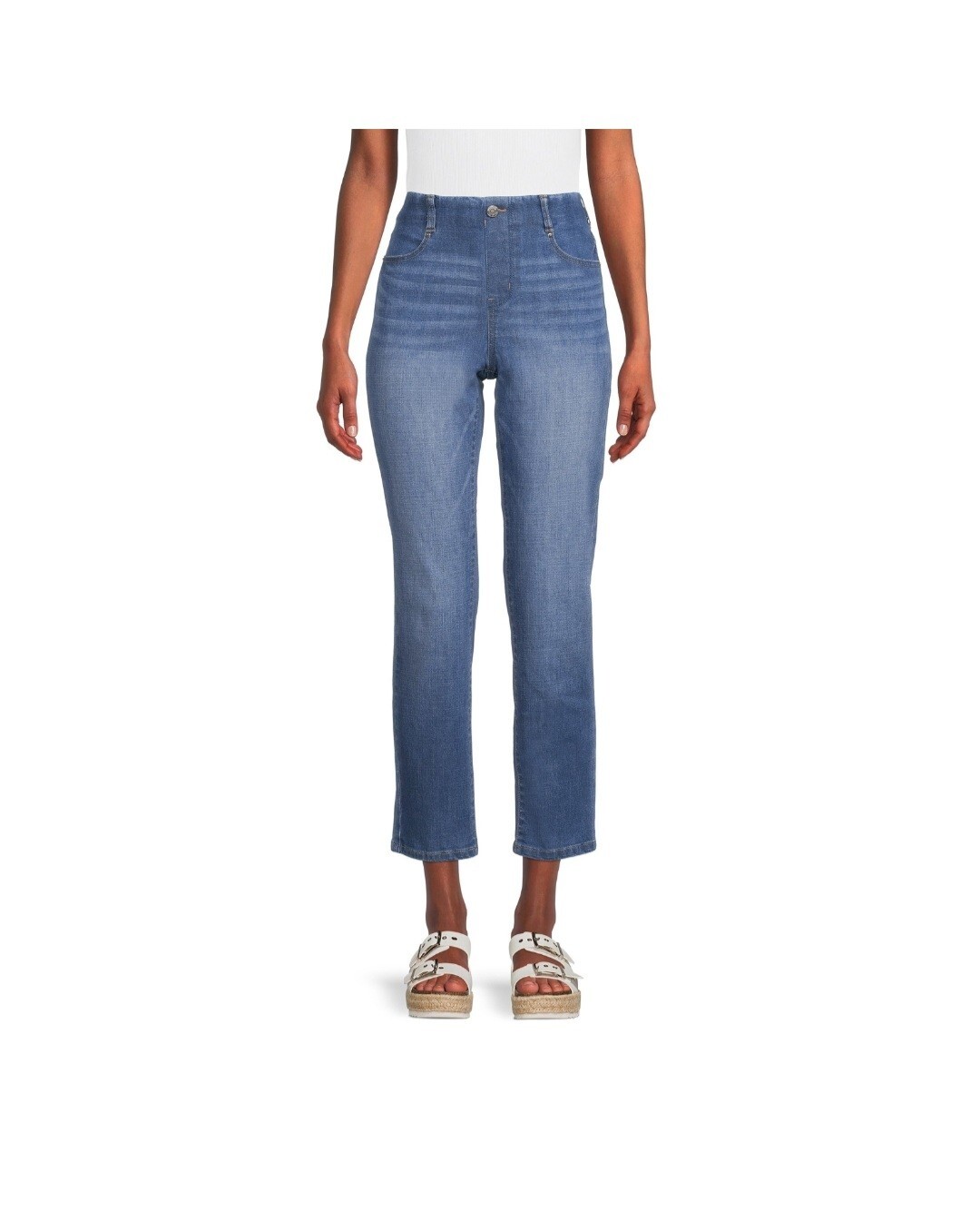 NWT Women\'s Time and Tru Blue Straight Leg Stretch Pants Mid Rise Multiple Sizes NWT Women\'s Time and Tru Blue Straight Leg Stretch Pants Mid Rise Multiple Sizes