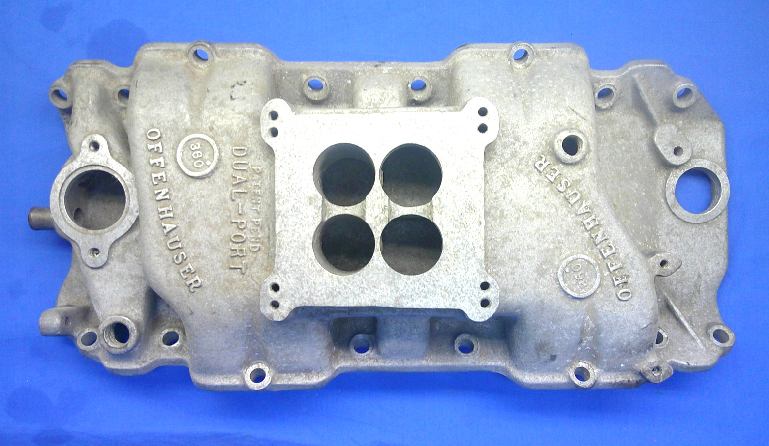 Vintage 1965-85 Offenhauser Dual-Port Alum Intake Manifold BBC Rectangular Port