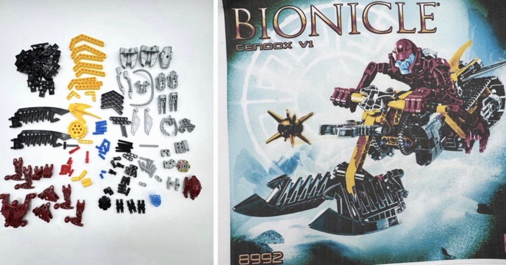 LEGO Bionicle 8992 Cendox V1 incomplete missing 3 w/printed manual no box LEGO Bionicle 8992 Cendox V1 incomplete missing 3 w/printed manual no box