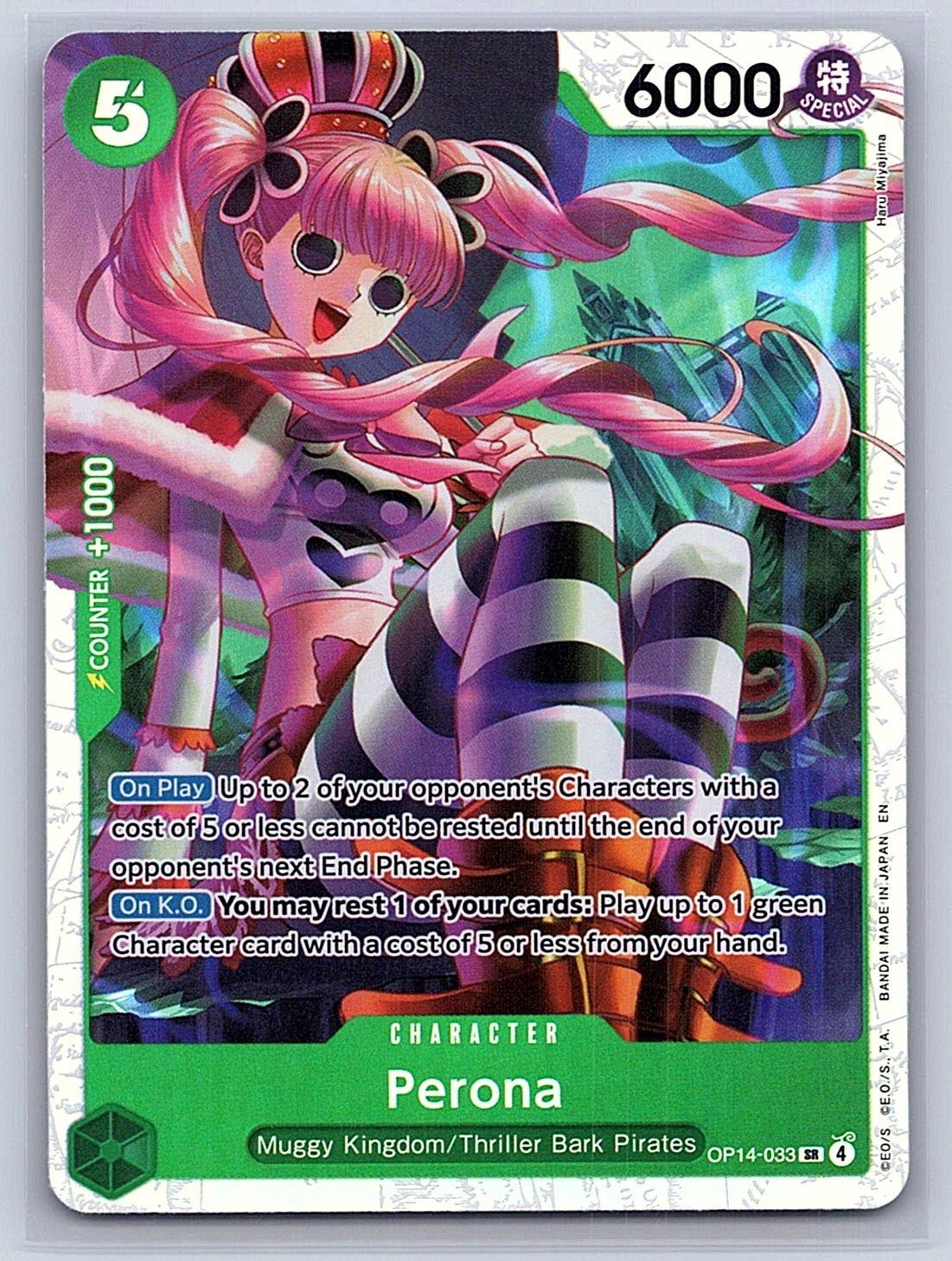 Perona OP14-033 Super Rare The Azure Sea's Seven One Piece Foil Near Mint