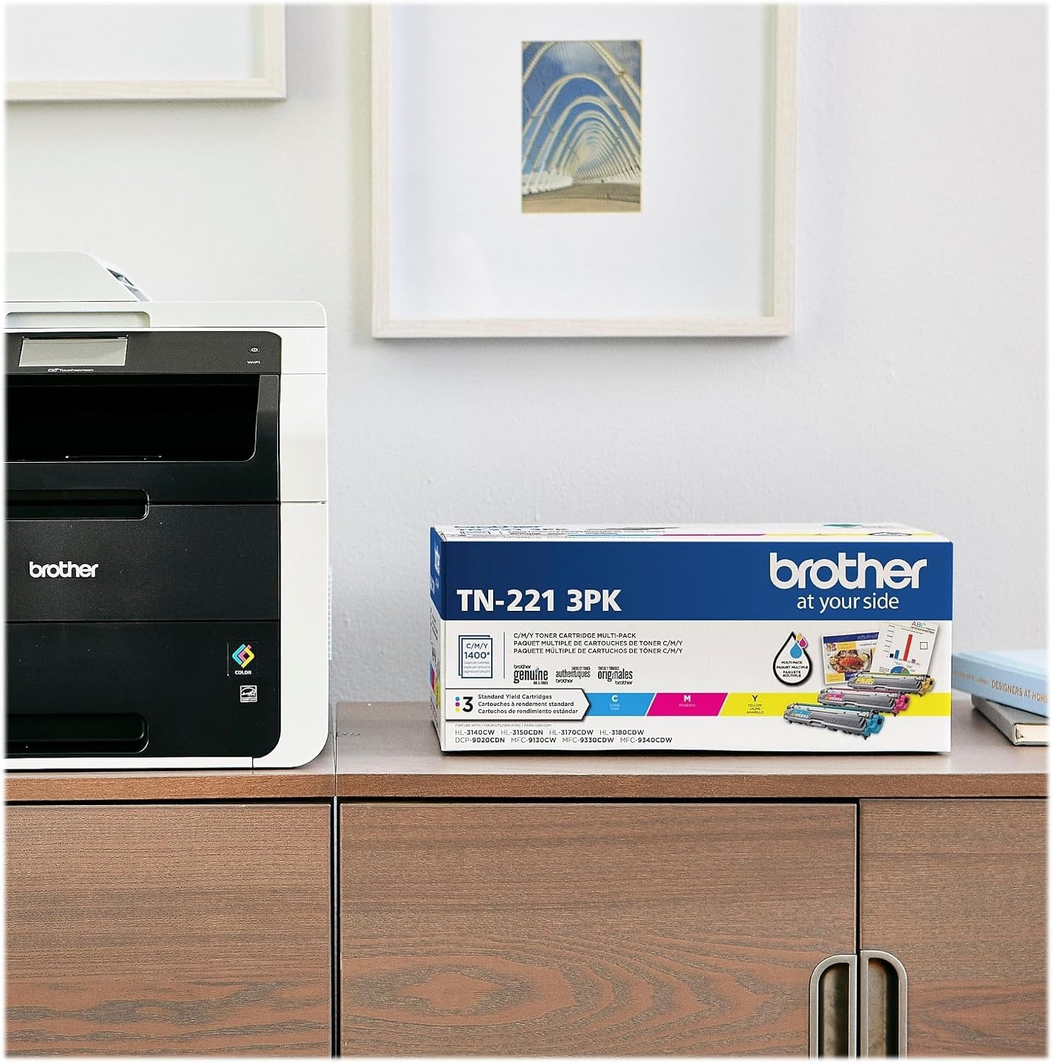 Brother TN2213PK Genuine Toner 3-Pack Cyan Magenta Yellow Standard Yield