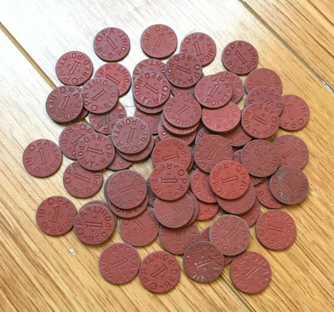 Red OPA WWII Ration Token (World War Two II Office Price Administration Tokens)