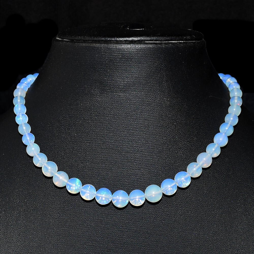 Very Attractive Ethiopian Opal 68.00 Cts Beaded Beautiful Necklace VK 24  E593
