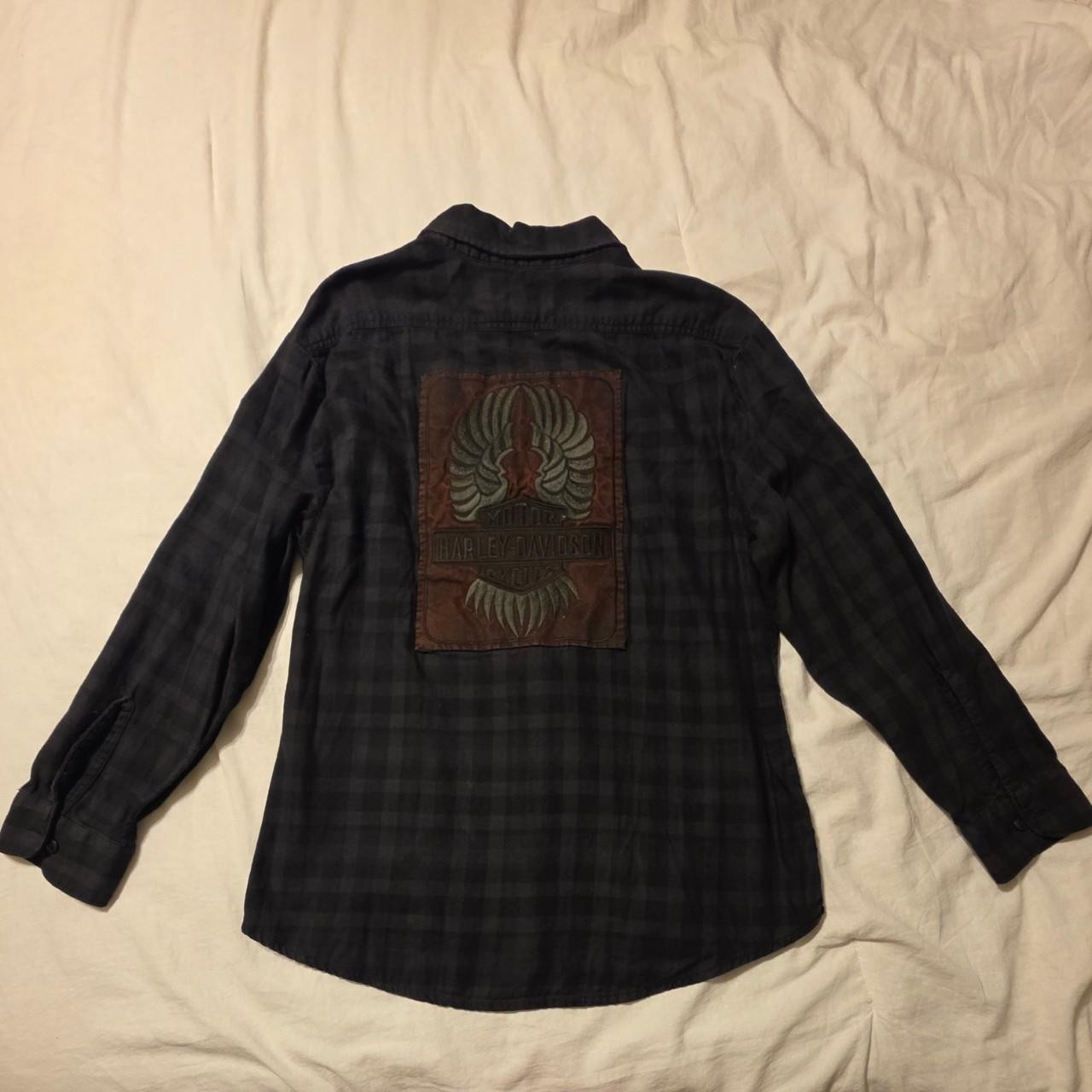 Vintage Harley Davidson Women’s Plaid Shirt Angel Wings  XL 