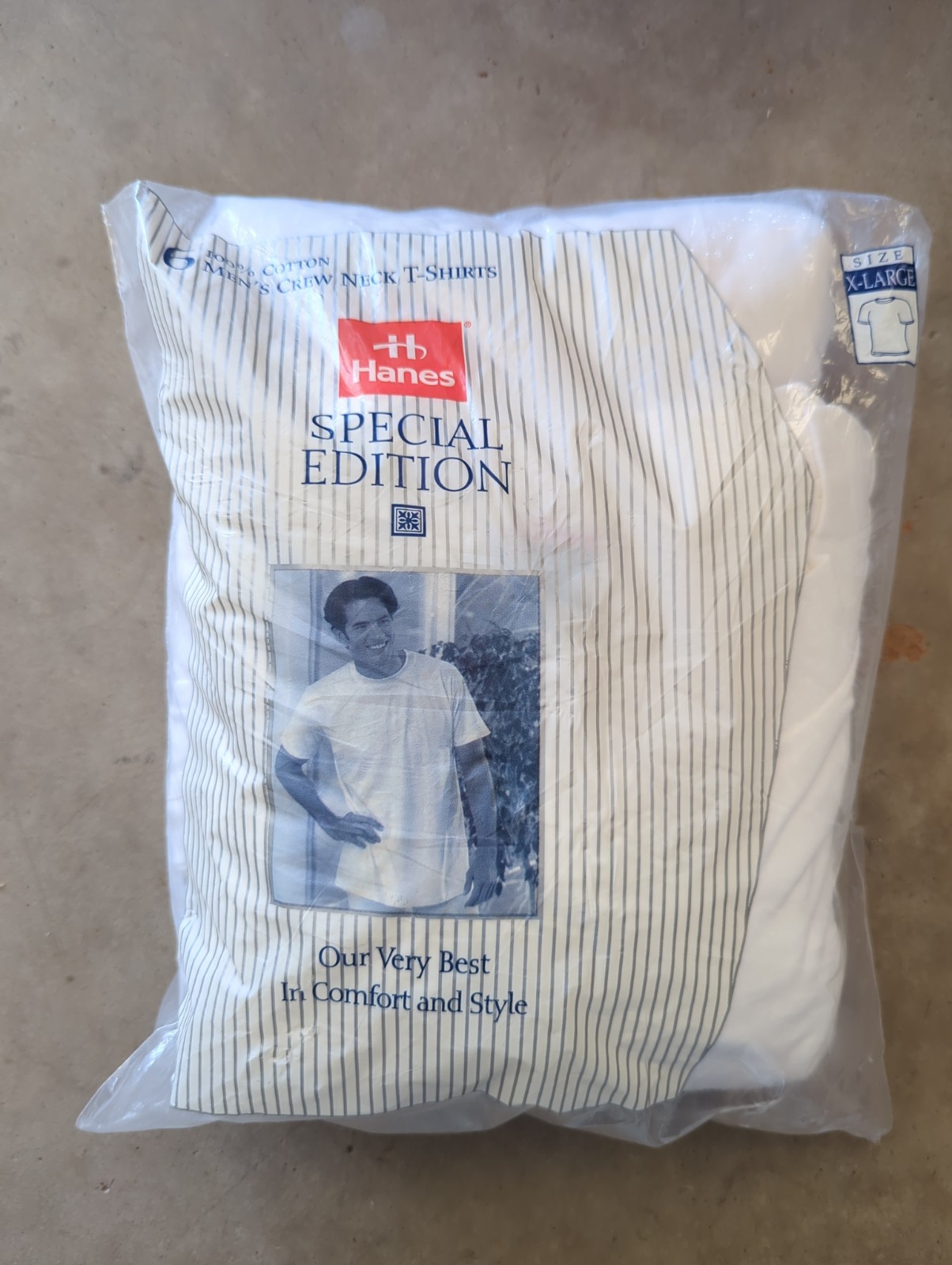 Vtg 1996 Hanes Special Edition 6 Pack White Crew Neck T Shirts XL Deadstock NOS