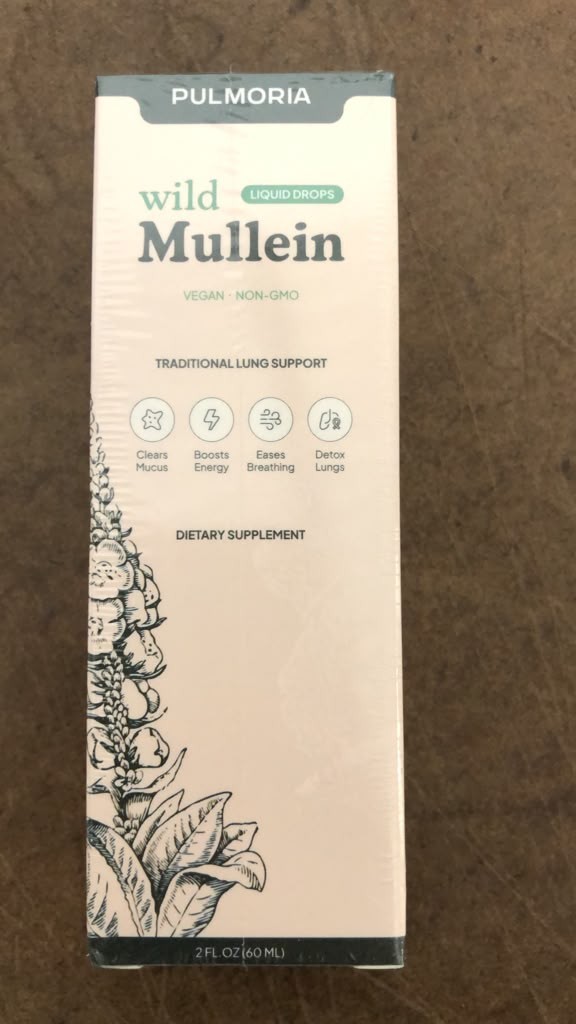 Pulmoria Wild Mullein Herbal Drops 60ml Organic Liquid Mullein Extract